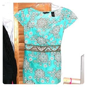 Teal & brown top